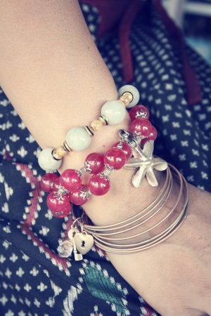 woman with braceletsの写真素材