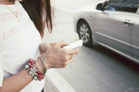 woman using smart phoneの写真素材