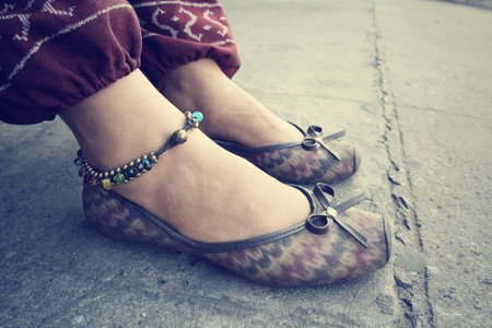 woman with anklet