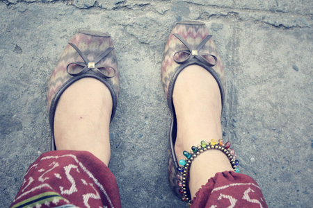 woman with anklet