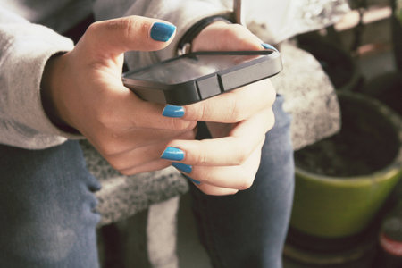 woman using smart phoneの写真素材