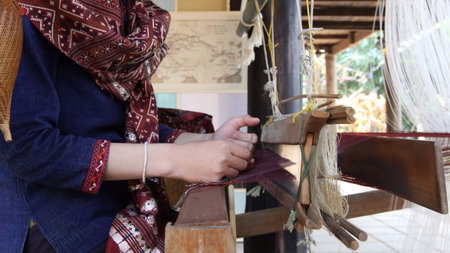 Handmade weaving threadの写真素材