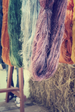 Raw silk threadの写真素材
