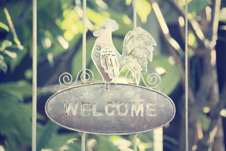 Vintage welcome signboardの写真素材