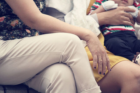Woman sitting on chairの写真素材