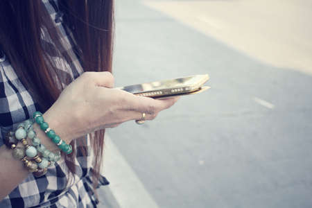 Using smart phoneの写真素材