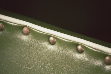 Texture of vintage green leather sofaの写真素材