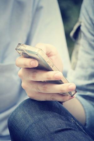 Using smart phoneの写真素材