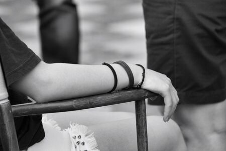 Man sitting on chairの写真素材