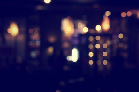 Blurred of restaurant at nightの写真素材