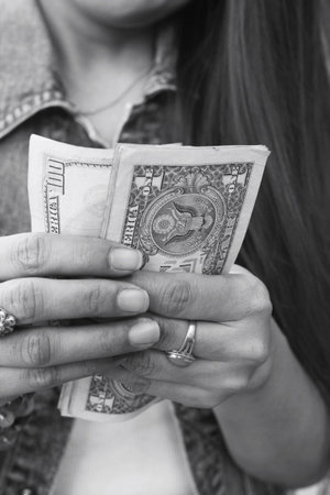 Woman with dollars