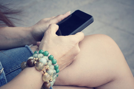 Woman using smart phone