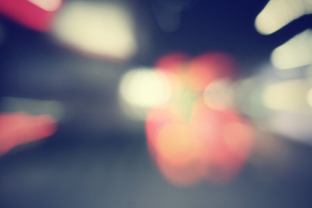 Blurred of car in city at night