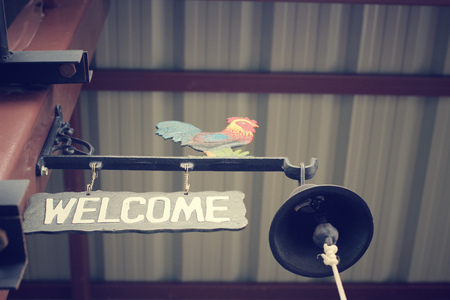 Welcome signboard in vintageの写真素材
