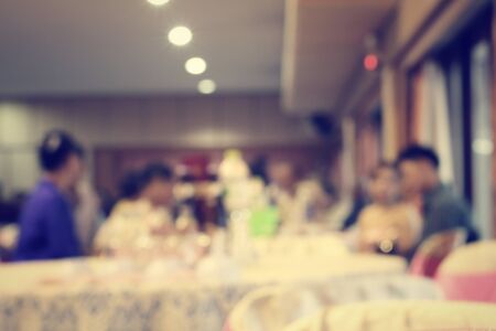 Blurred of restaurantの写真素材