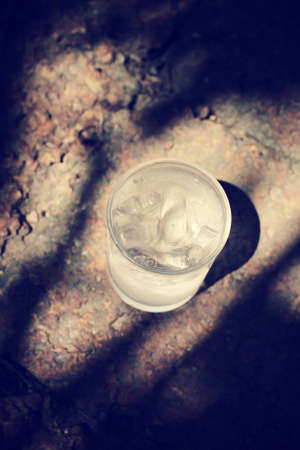 Drink water with shadowの写真素材