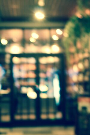 Blurred of restaurant at nightの写真素材