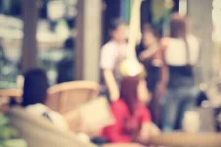 Blurred of restaurantの写真素材