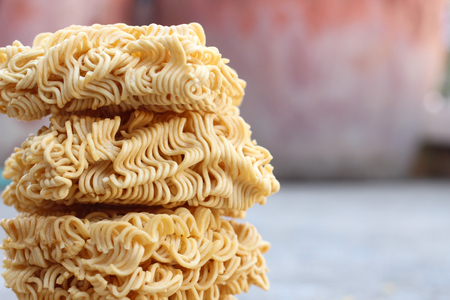 Dry instant noodleの写真素材