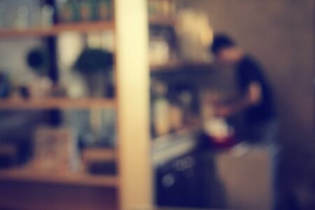 Blurred of restaurantの写真素材