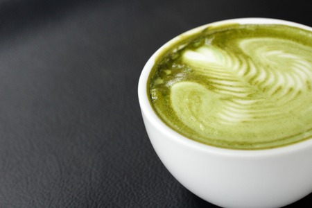 Green tea and milkの写真素材