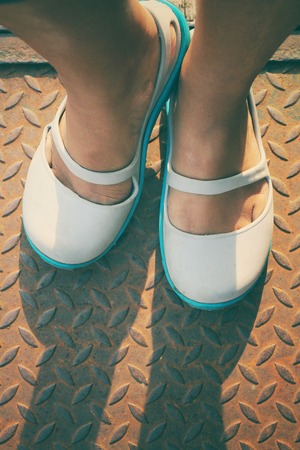 Shoes with shadowの写真素材