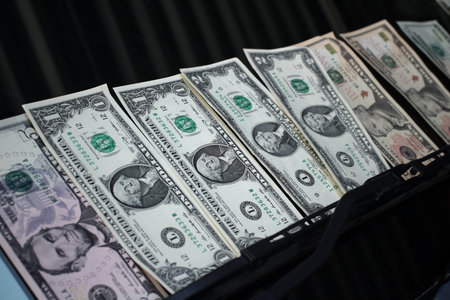 Dollars with carの写真素材