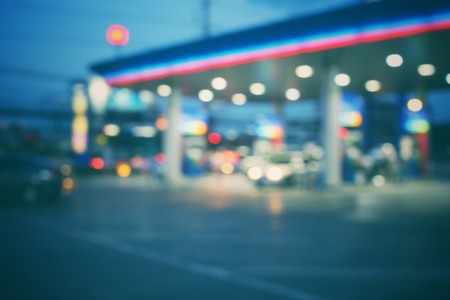 Blurred of gas stationの写真素材