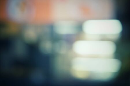 Blurred of restaurant at nightの写真素材