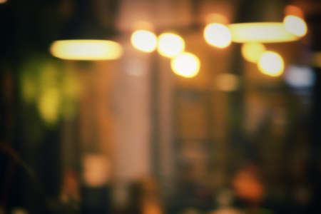 Blurred of restaurant at nightの写真素材