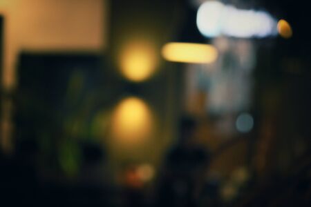 Blurred of restaurant at nightの写真素材