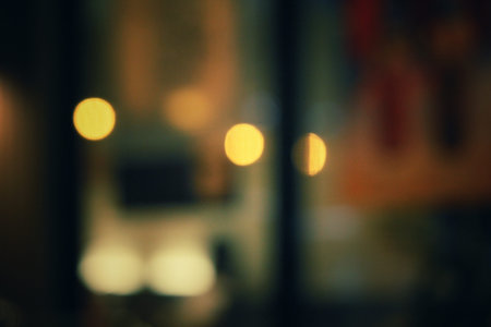 Blurred of restaurant at night