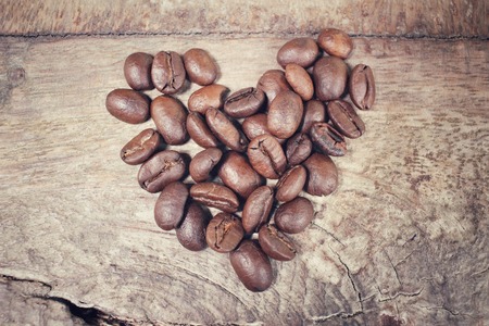 Heart of roasted coffee beansの写真素材
