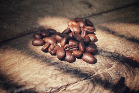 Heart of roasted coffee beansの写真素材