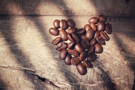 Heart of roasted coffee beansの写真素材