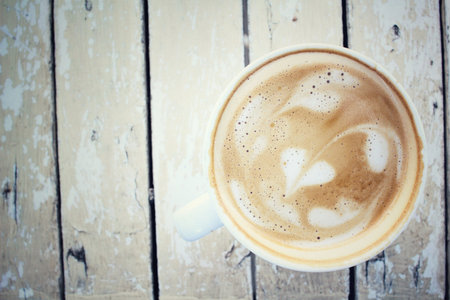 Vintage latte art coffee