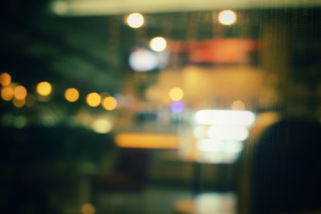Blurred of restaurant at nightの写真素材