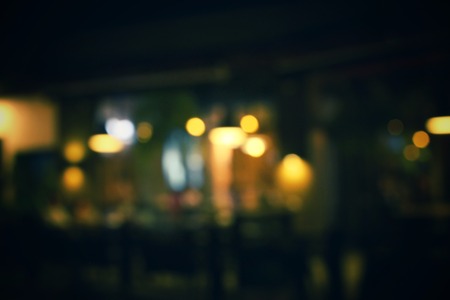 Blurred of restaurant at nightの写真素材