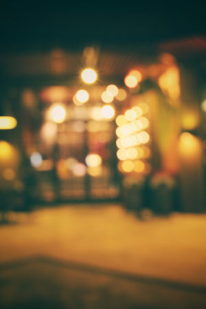 Blurred of restaurant at night