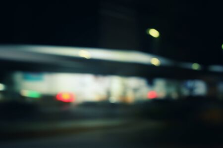 Blurred of restaurant at nightの写真素材