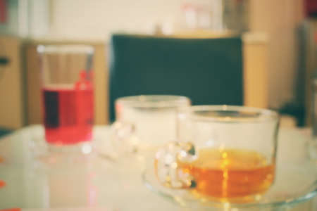 Blurred of restaurantの写真素材