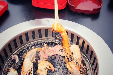Grilling seafood - japanese styleの写真素材