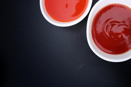 Ketchup with chili sauceの写真素材