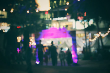 Blurred of shopping mall at night