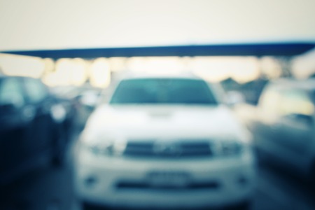 Blurred of car on roadの写真素材