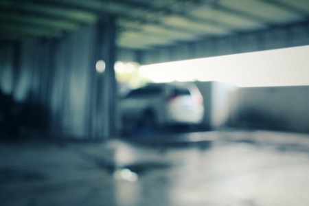 Blurred of car washingの写真素材