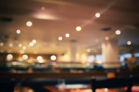 Blurred of restaurant at nightの写真素材