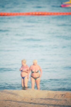 Blurred of swimming on the seaの写真素材