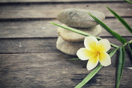 Frangipani with spa stonesの写真素材