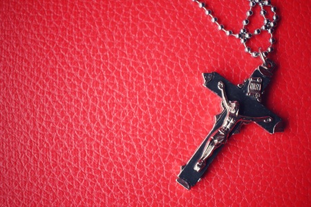 Necklace with crossの写真素材